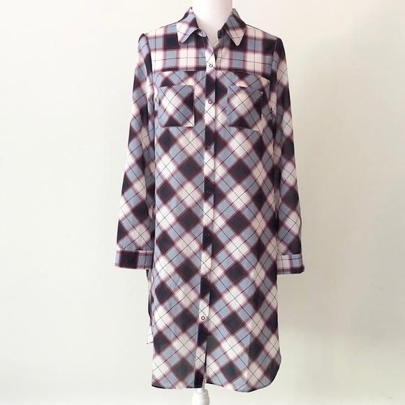 Prana | Burgundy & Blue Plaid Flint Tunic/Dress NWT - Picture 2 of 13